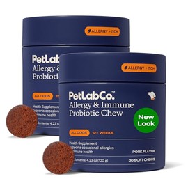 PetLab Co. Allergy & Immune Probiotics for Dogs, Support Seasonal Allergies, Gut & Digestive Health - Pork Flavor - 30 Soft Chews - Pack of 2 - Packaging May Vary