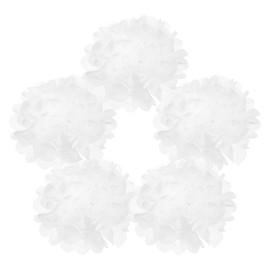 MECCANIXITY 5Pcs Paper Pom Poms, 6 Inch Paper Flowers Tissue Paper Flowers Mexican Paper Flowers for Birthdays Party Wedding White