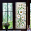 HOMETITUTE Floral Daisy Window Privacy Film Stained Glass Window Film