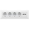 ChiliTec ChiliTec Steckdosenblock Ecksteckdose 4-Fach Schutzkontaktsteckdose 2X USB-A 3,1A Wei?