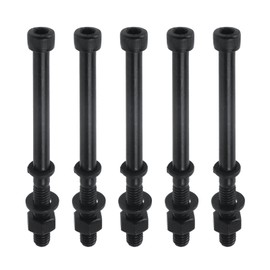 Geesatis M8×100 Flanged Hex Head Bolts,Nuts, Flat and Lock Washers,Alloy Steel,Fully Threaded,Black,5 Sets