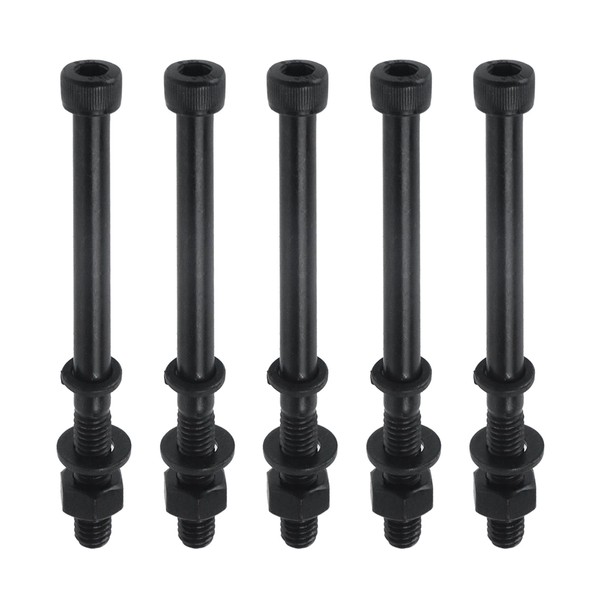 Geesatis M8×100 Flanged Hex Head Bolts,Nuts, Flat and Lock Washers,Alloy