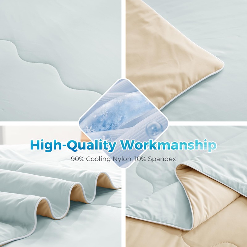 SNOWMAN Cooling Comforter Twin Size for Hot Sleepers, Soft Cooling