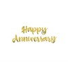 Script Happy Anniversary Foil Banner - 3.5 Ft, Gold, 1