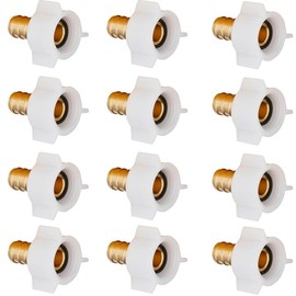 TenKe 12 Pack 3/4" Pex x 3/4" Female NPT Threaded Swivel Adapter Brass Crimp Fittings for PEX Pipes Tubing, ASTM F1807 (12pcs 3/4"x3/4")