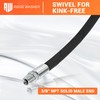 RIDGE WASHER Pressure Washer Whip Hose with Swivel, 3/8", 2