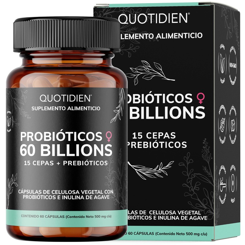 Probioticos para Mujer 60B + Prebióticos | 15 Cepas para