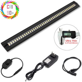 Ultra Thin Dimmable LED Under Cabinet Lighting 30cm/12in Nature White 450LM CRI90 with All Accessories Under Counter Lights Kit, Closet Light bar
