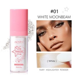 ALIVER 【live】Aliver Patting Loose Powder Highlighter, White Moonbeam/Fairy Pink/Golden Brown, 3 Colors Cosmetic - Color: #01 - White Moonbeam