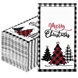 Homlouue 100 servilletas de Navidad para invitados de 3 capas, servilletas de papel para árbol de Navidad, para baño, servilletas de feliz Navidad, desechables para el hogar, cocina, cena, toallas de papel para invierno, Navidad, día festivo