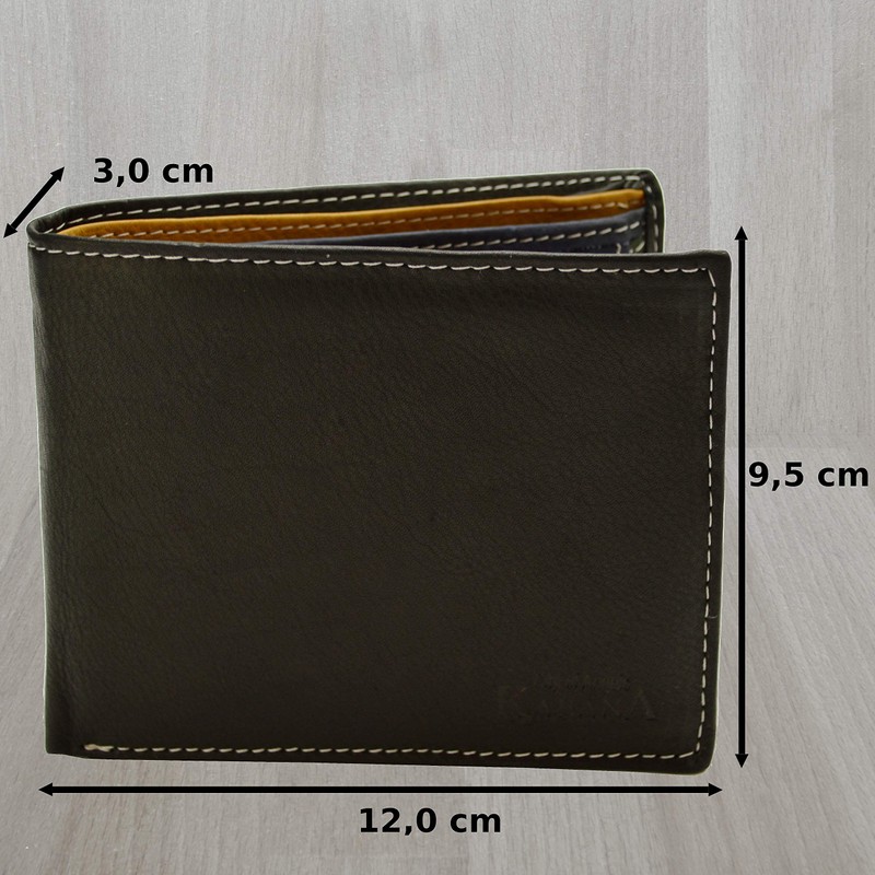 flevado Men's Wallet Multi Colours Genuine Leather Wallet Landscape Format,
