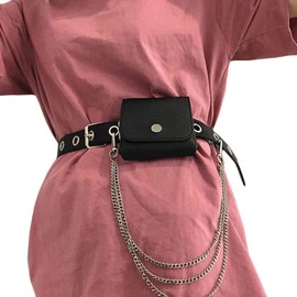 ELABEST Leather Waist Fanny Pack Mini Detachable Waist Belt Bag Purse Wallet Party Travel Body Jewelry Accessories for Women