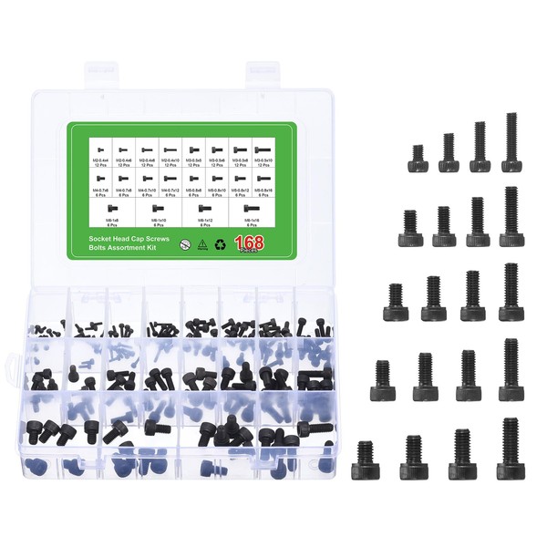 uxcell Hex Socket Bolt Kits (M2 M3 M4 M5 M6),