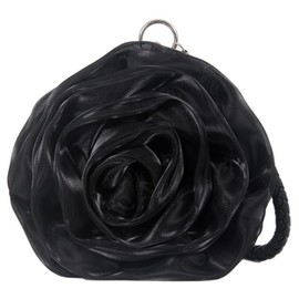 Fioeyr Women's Satin Flowers Evening Clutch Elegant Party Prom Wedding Evening Handbag Purse Chain Crossbody Shoulder Bag