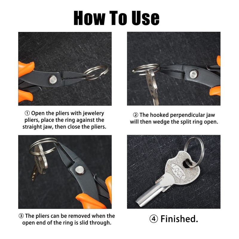 LEONTOOL Mini Split Ring Pliers 6" Ring Opening Pliers with
