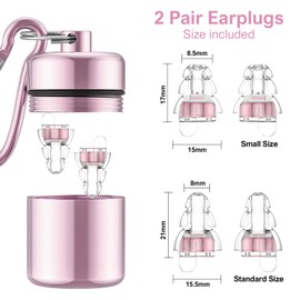 High Fidelity Concert Earplugs for Concerts Musicians，Earplugs for Noise Reduction，24db Advanced Filter Technology Ear Protection for Music Festivals,DJ's, Nightclub, Drummers - 2 Pairs （Pink）
