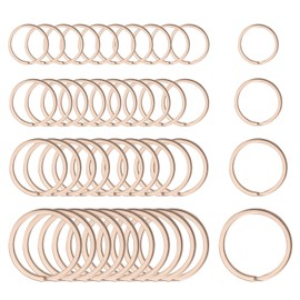 40 PCS Jump Ring Key Ring Set - 4 Sizes (1"/1.1"/1.3"/1.37") Key Chain Rings for DIY Crafts, Jewelry Making,Home Key Organization (Rose Gold)