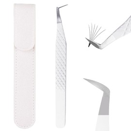 Lash Tweezers For Eyelash Extensions Lash Tweezers For Women Precision Eyelash Tweezers Professional Craft Tweezers, Fiber Tip Japanese Steel (White-Boot Tweezers)