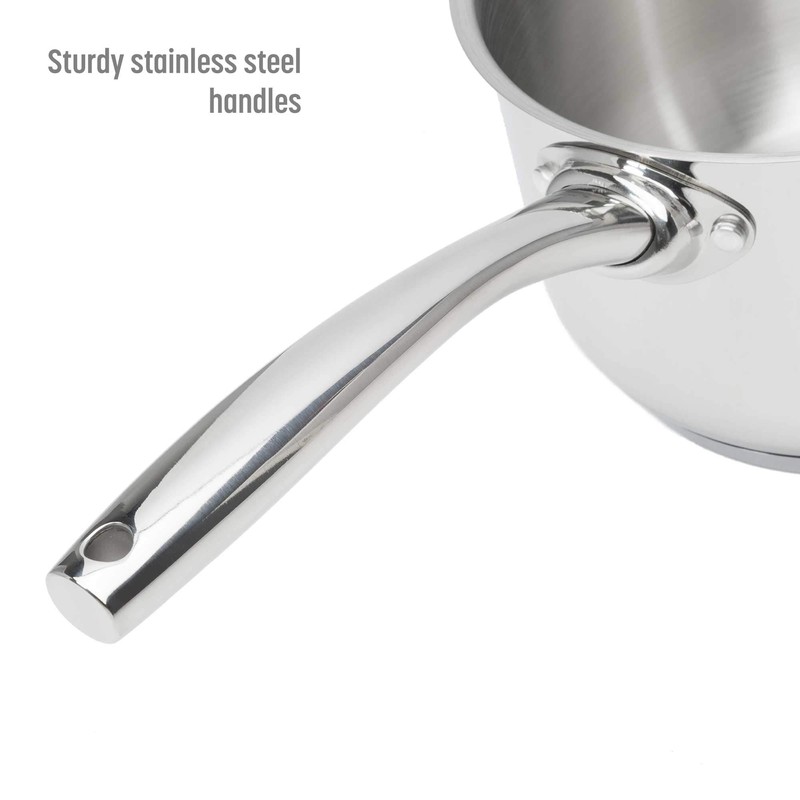 Goodful 12-Piece Classic Stainless Steel Cookware Set with Tri-Ply Base