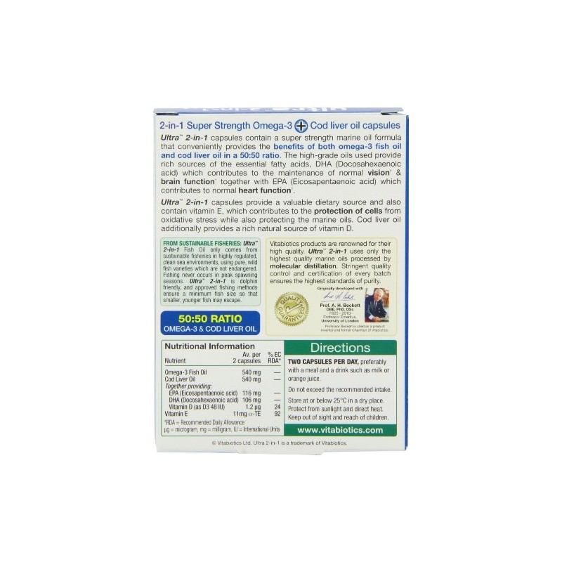 Vitabiotics Ultra Vitabiotics Ultra Cod Liver Oil - 60 Capsules