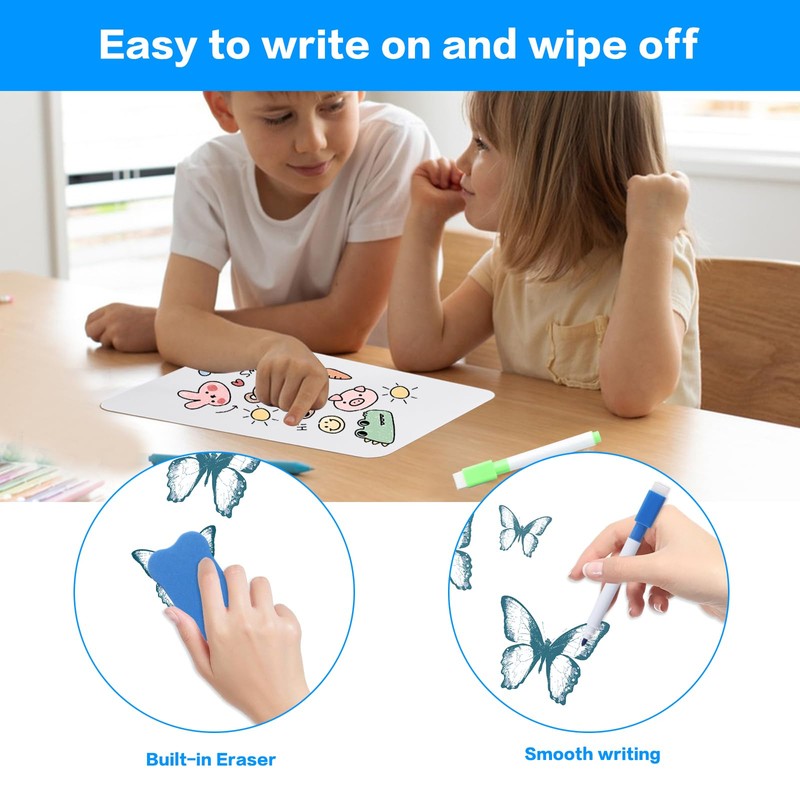 Pack of 2 Whiteboard Small Whiteboard A4, Dry Erase Board