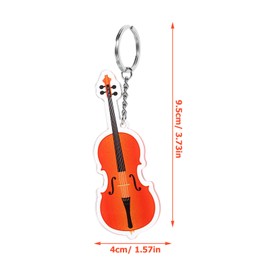 Abaodam Cello Key Ring Music Style Keyring with Instrument Pendant Music Key Ring Violin Key Ring Musician Bags Acrylic Iron, As Shown