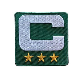 2025 Edition - Green Captain C Patch (3 Gold Stars) Iron On for Football Jersey