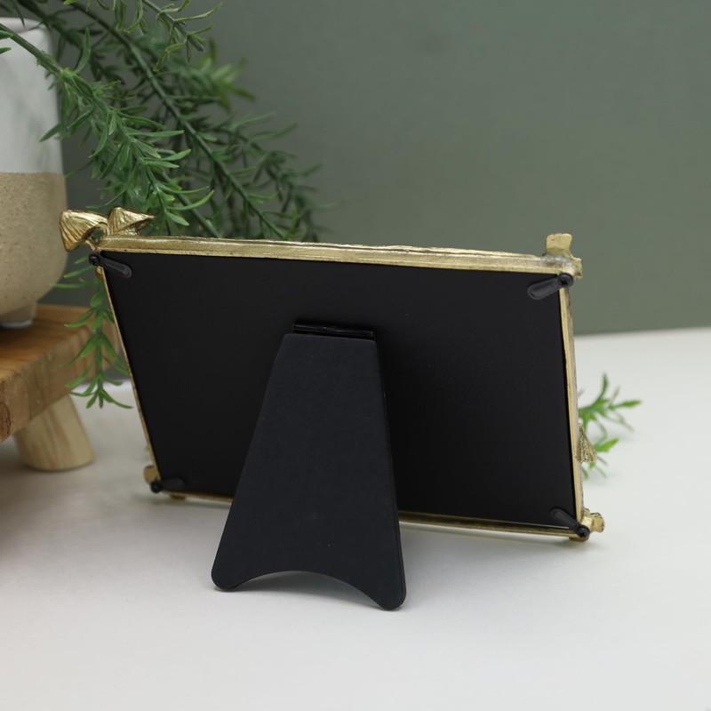 Gold Mushroom Metal Picture Frame 6 X 4 Inch Floral
