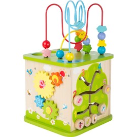 Small Foot 10605 Wooden motoric Cube with Five Sides of Fun, incl. motoric Loops and Ball Track, Multi