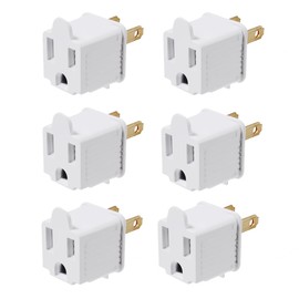 2 to 3 Prong Polarized Grounding Adapter Outlet 3 Prong to 2 Prong Adapter - Allows a 2 Prong Outlet to Accept 3 Prong Plugs Converters for Wall Outlets Extender,ETL Listed (6 Pack)