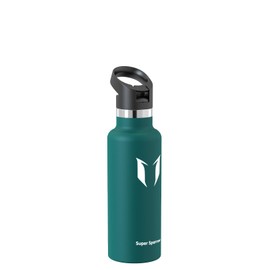 Super Sparrow Water Bottle Insulated - 17 Oz - Standard Mouth FlipFlow Flask - BPA Free, Leak Proof Drink Bottle- Ergonomic Straw Water Bottle for Work, Gym, Travel, Sports, Outdoor