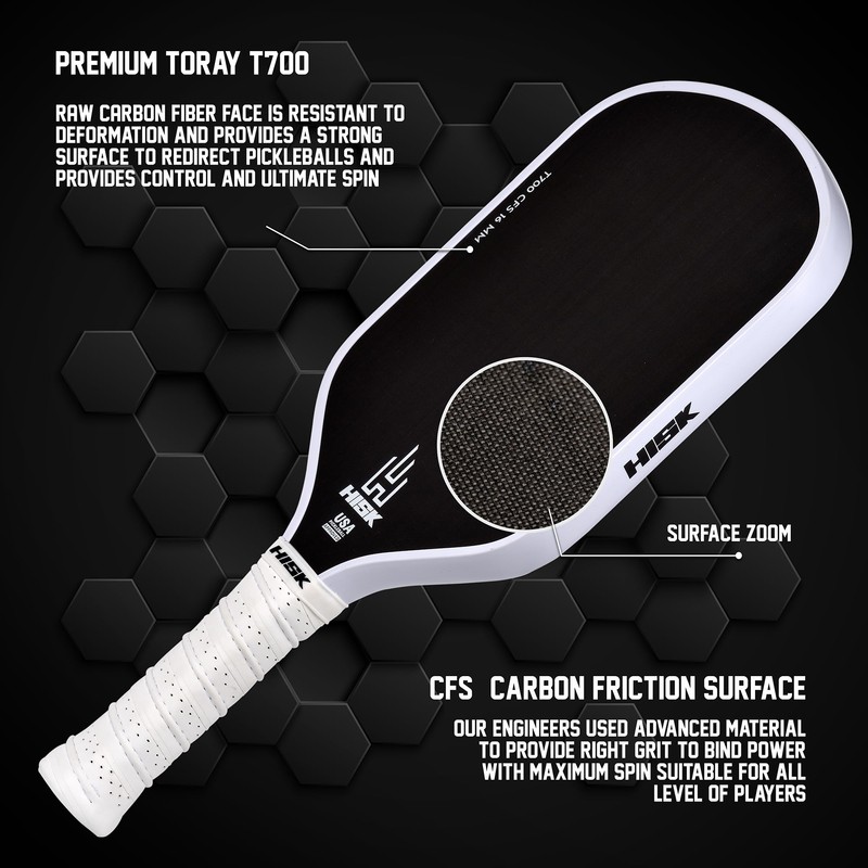 HISK RAV PRO Pickleball Paddle - Ultimate HIGH END 16mm