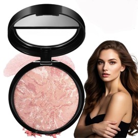 Colour Correcting Powder Foundation,Baked Brighten Foundation Long-lasting,Brighten fou/ndation Full Coverage for Face,Natu/ral Look Light Powder Found/ation,Water & Sweat Resistan Pow/der Foun/dation