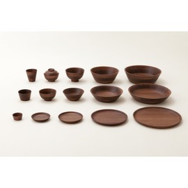 La, Loose hikiyose 3 Tier Large Bowl (L) Walnut Wood 130141