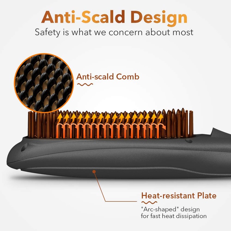 Hair Straightener Brush, Ionic Hair Straightener Comb for Home Salon,