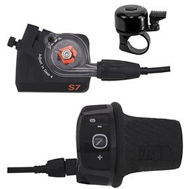 Sturmey Archer SRAM S7 Bicycle Gear Shift Lever Set Right Click Box 7 Gears 1700 mm with Bicycle Bell