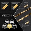 VEXXS 3/4/5/6 mm Men's Curb Chain, 18 K Gold Plated