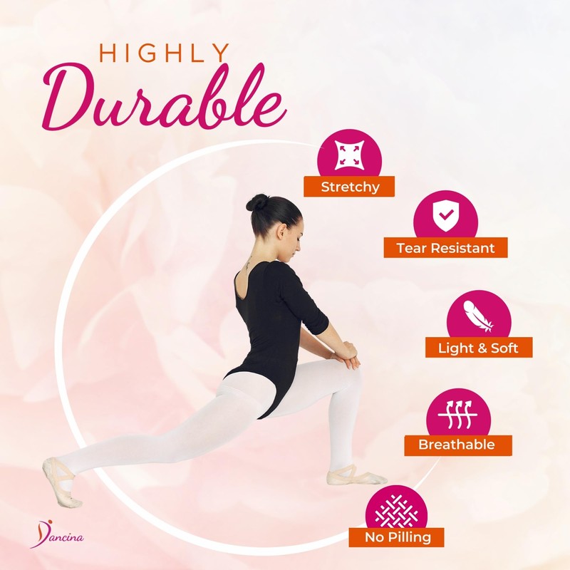 Dancina Ballet Dance Tights Footed 2pack for Teenagers Women's M/L