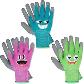 Kids Gardening Gloves for Age 3-12, Toddler Rubber Coated Garden Gloves, Kids Work Gloves, for Children, Boys and Girls