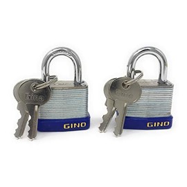 Gino 30 mm or 1.3/16" Laminated Padlock [730C] Compares to Master #7, Hardened Shackle, Heavy Duty Lock - Candado Laminado de Alta Seguridad 30mm (2)