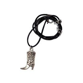 Miniblings Cowboy Boots Necklace Western Cowgirl Boots Cowboy Handmade Fashion Jewellery I Leather Chain Leather, Metal