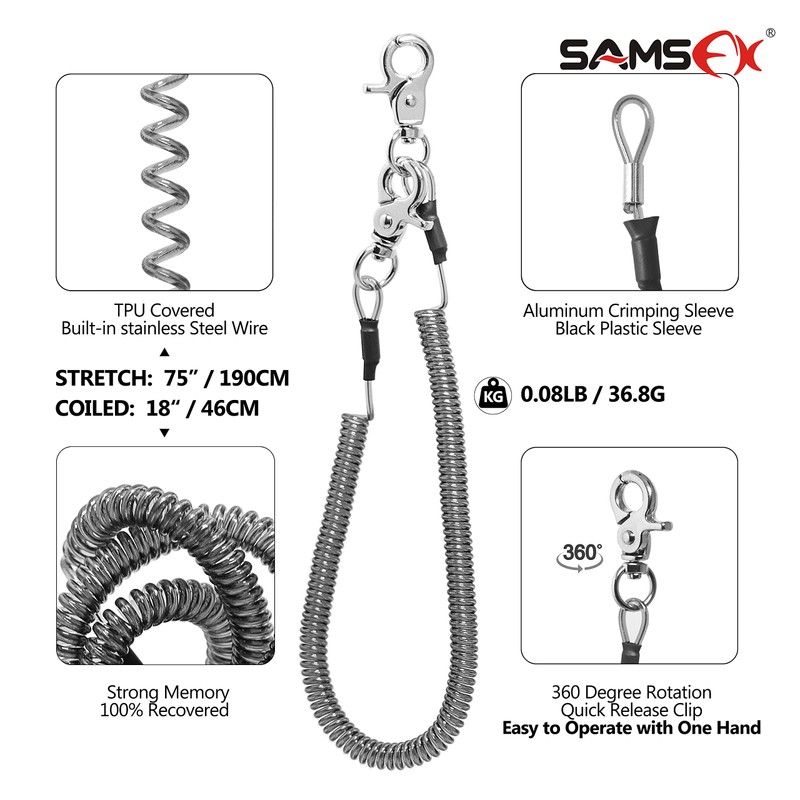 SAMSFX Fishing Strongest Magnetic Net Release Magnet Clip Holder Retractor