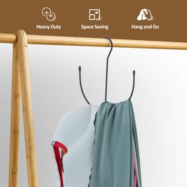 ZEDODIER Legging Hangers for Closet Organizer, Space Saving Sport Bra Hanger, 10 Storage Capacity Closet Organizers and Storage for Bras Tank Tops Belts Hats, Black