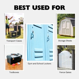 Combination Lock 3 Digit Small Padlock,Waterproof Password Resettable Padlock for Gym Locker/Luggage/Gate/Case/Toolbox/Sports Locker (Black)