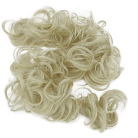 PRETTYSHOP XXXL Hairpiece Hair Wrap Scrunchie Scrunchy Updos, VOLUMINOUS, Curly Messy Bun, Platinum blonde # 613A HW8