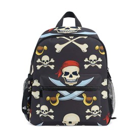 Children's Backpack Pirate Skull Nursery Bag for Toddlers Girls Boys, gray, Kids Backpack