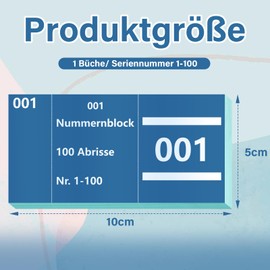 Double Numbers 1-100 Numbers 5 x 10 cm Number Pad Number Blocks Tombola Double Numbers Loose Numbered Tears Loose Tombola Number Pad Paper Double Number Pad (Blue)