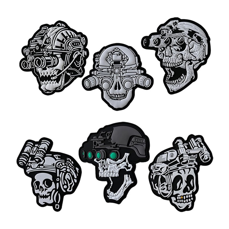 2 PCS AliPlus Skull Night Vision Goggles Patch Luminous Patch