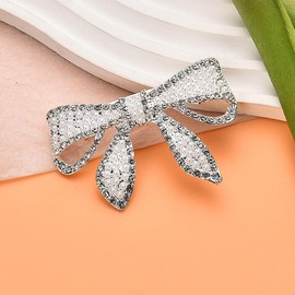 Rhinestone Pearl Bow Hair Barrettes Sparkling Bling Barrettes for Hair Bows Accessories Metal French Clips Hairpins Decorative Pearl Bow-knot Clips Ponytail Holders for Women
