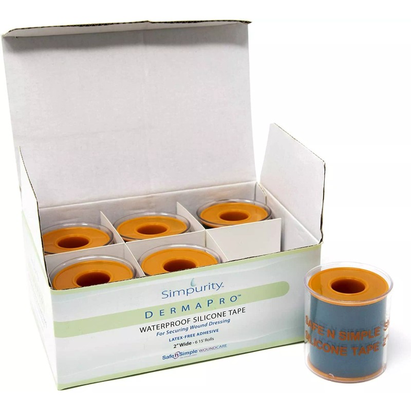SafenSimple Silicone Medical Tape 2'' X 15 feet (2 rolls)
